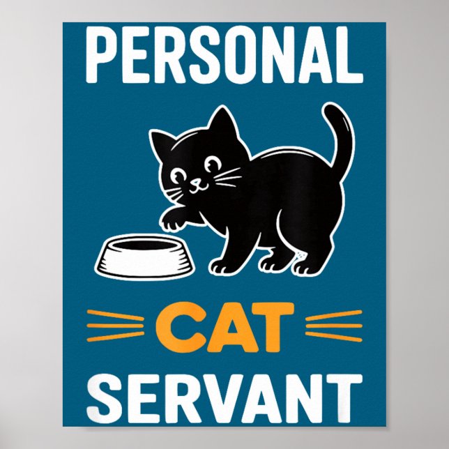 Poster Funny Black Cat Servant Of Tiny Furry Overlord  (Frente)