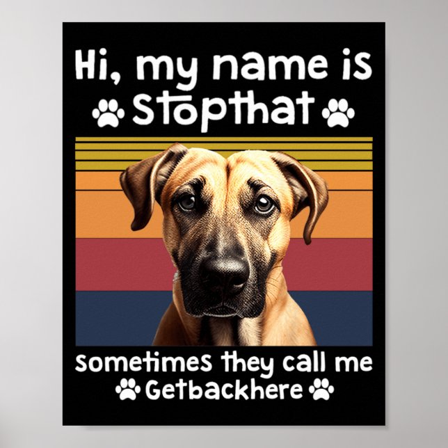 Poster Funny Black Mouth Cur Dog Saying  (Frente)