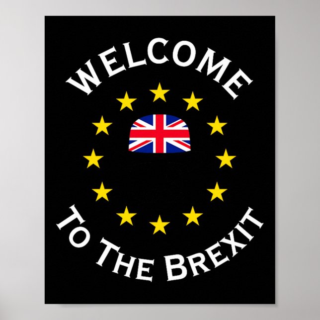 Poster Funny Blue Yellow European Union Welcome To Brexit (Frente)