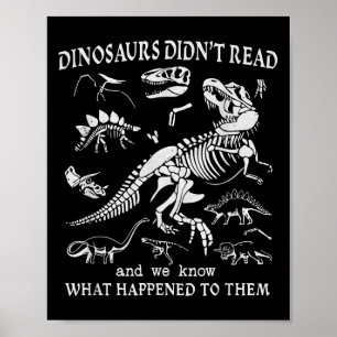 Poster Funny Bookwork Club Leitura Lovers Dinos