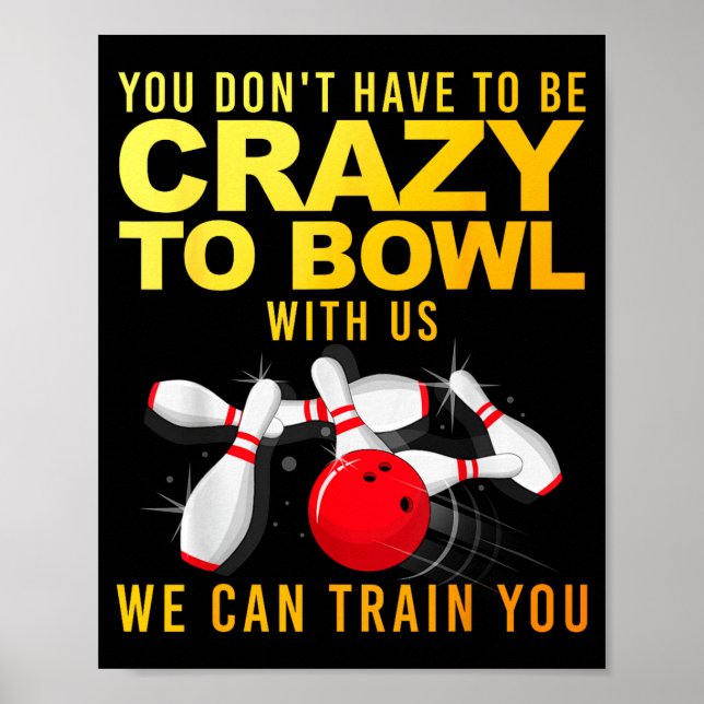 Poster Funny Bowling Design For Men Women Kids Bowler Bow (Frente)