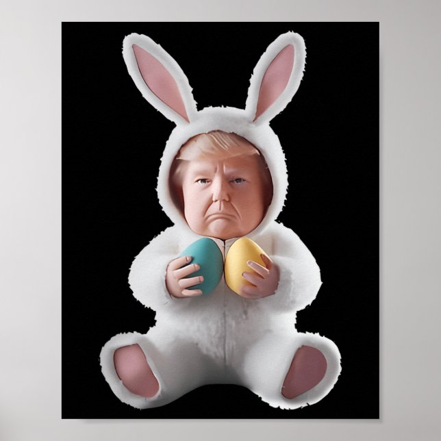 Poster Funny Bunny Easter Trump Meme Happy Easter Day  (Frente)