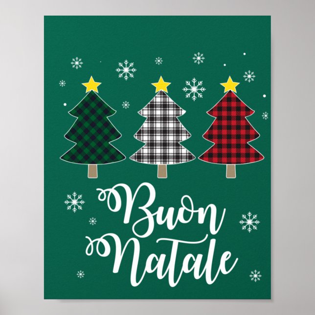 Poster Funny Buon Natale Itália Natal Feriado Italiano Ch (Frente)