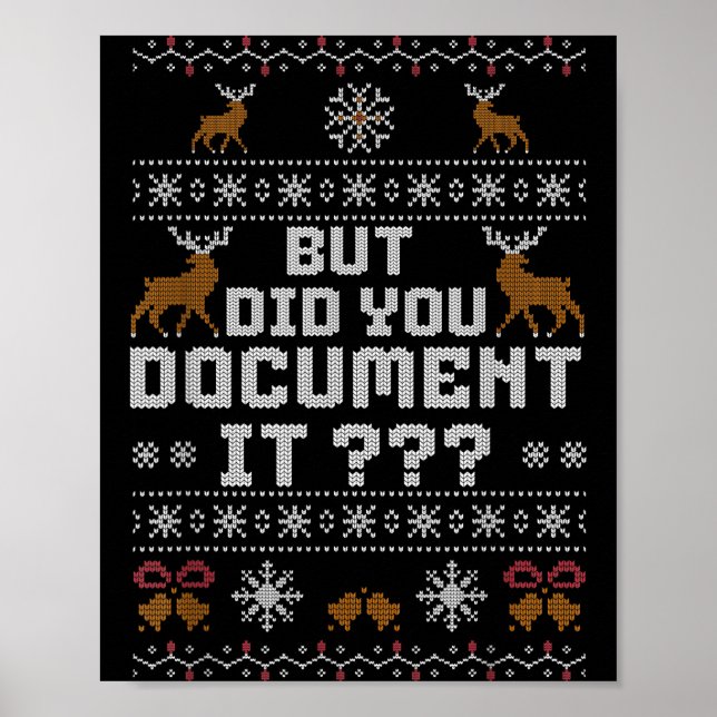 Poster Funny But Did You Doent It Holiday Office Ugly Chr (Frente)