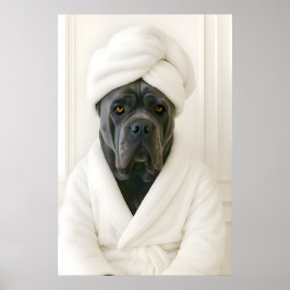 Poster Funny Cane Corso Bathroom Print, Cane Corso In