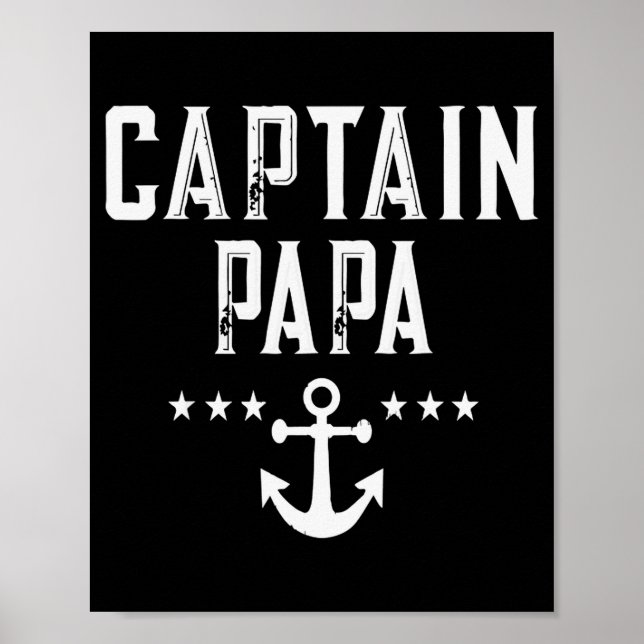 Poster Funny Captain Papa Anchor Design  (Frente)