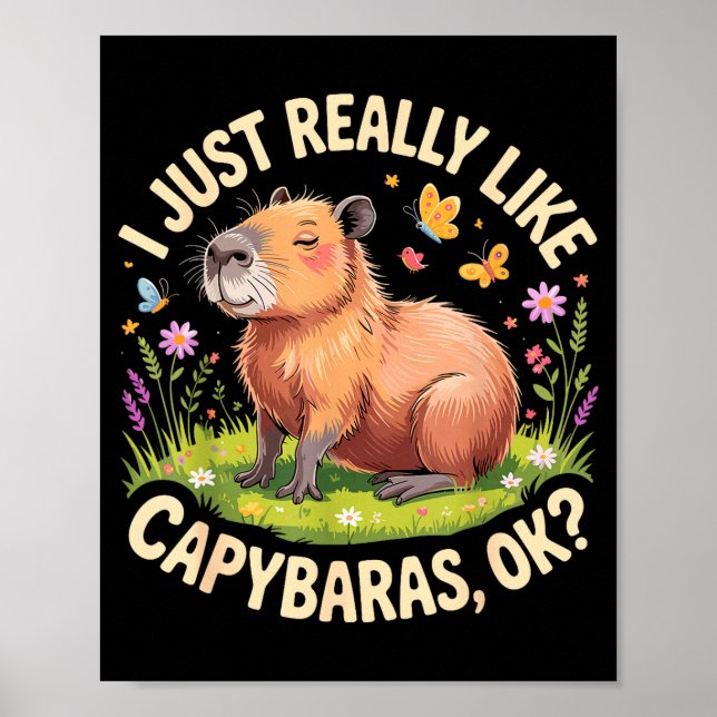 Poster Funny Capybara Art For Men Women Kids Capy Rodent  (Frente)