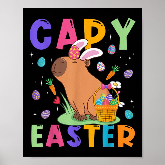 Poster Funny Capybara Day Capy Easter Ovos Capy Lo (Frente)