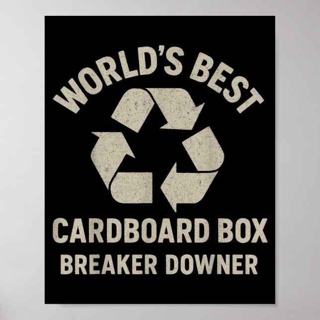 Poster Funny Cardboard Box Breaker Downer Sarcastic Retro (Frente)