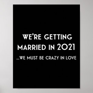 Poster Funny Casou-Se Com O Presente De Casamento De 2021