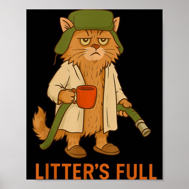 Poster Funny Cat Christmas, Litter’s Full Cat  (Frente)