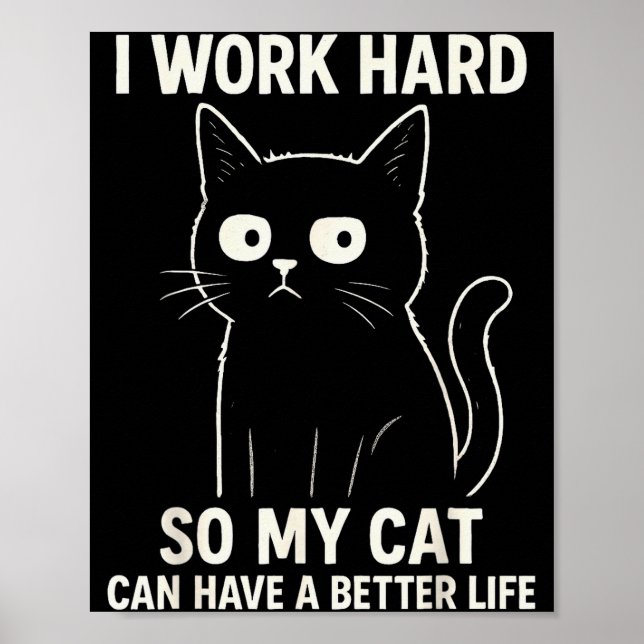 Poster Funny Cat Graphic Tee Men Women Coworker Meme Humo (Frente)
