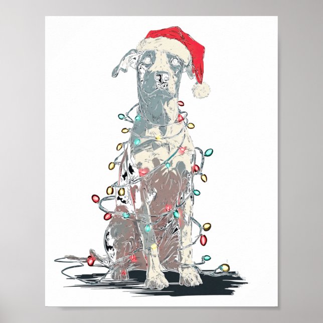 Poster Funny Catahoula Leopard Dog Christmas Graphics Lig (Frente)