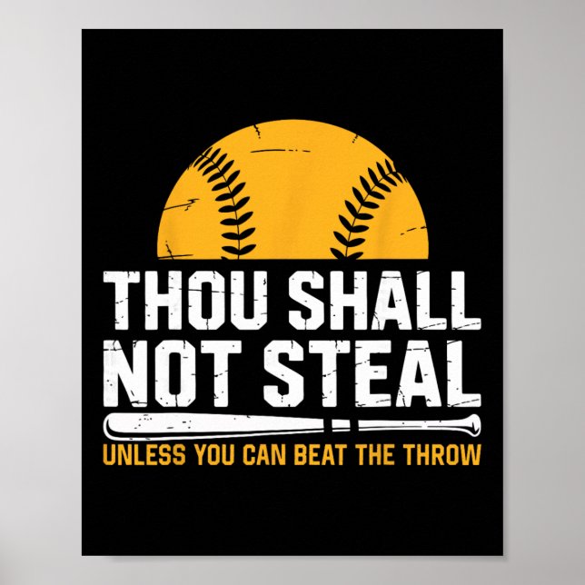 Poster Funny Catcher Softll Lover, Thou Shall Not Steal,  (Frente)
