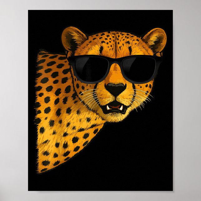 Poster Funny Cheetah Art For Men Women Kids Animal Safari (Frente)
