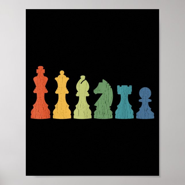 Poster Funny Chess Eces Board Game Lover Player Themed Ch (Frente)