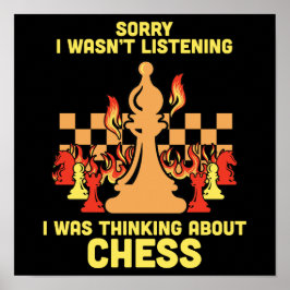 Poster Funny Chess Quote Gift for Chess Players & Lovers