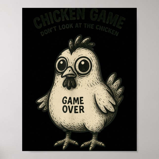 Poster Funny Chicken Game Graphic Tee Men Women Teens Boy (Frente)