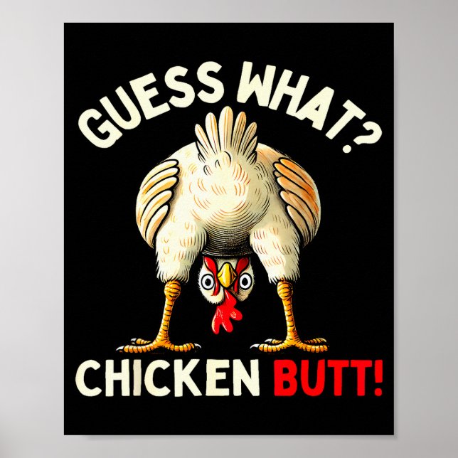 Poster Funny Chicken Graphic Tee Men Women Kids Chicken B (Frente)