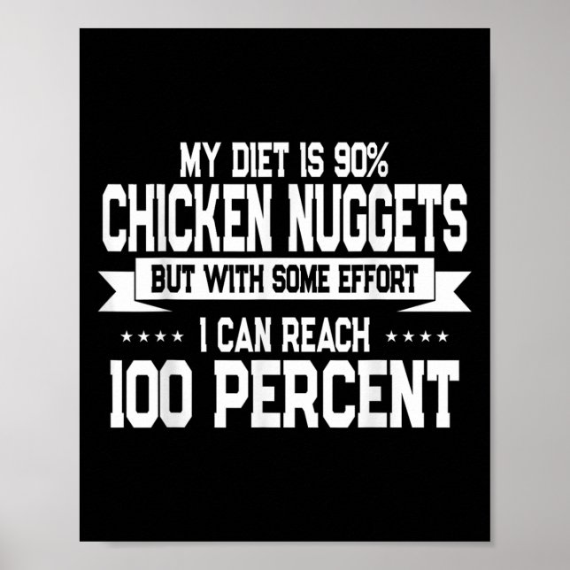 Poster Funny Chicken Nugget Lover Quote New Years Resolut (Frente)