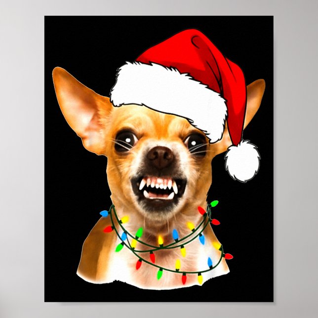 Poster Funny Chihuahua Christmas Shirt For Dog Lovers Wom (Frente)