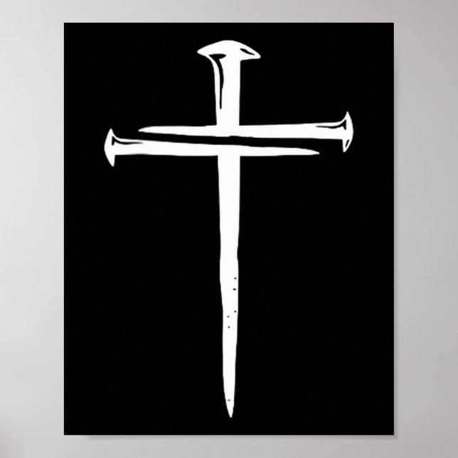 Poster Funny Christian Jesus Crist Three Nails Cross  (Frente)