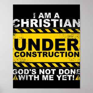 Poster Funny Christian Sob Construção Presente Católico M