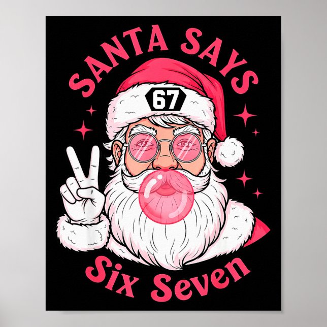 Poster Funny Christmas 67 Meme Brain Rot Santa Claus Xmas (Frente)