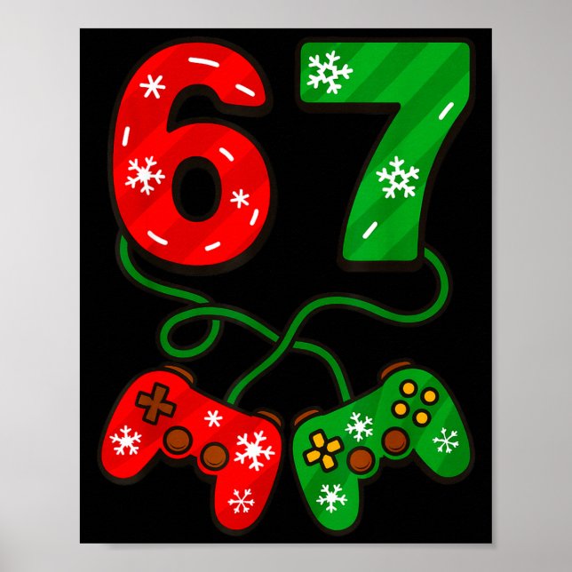 Poster Funny Christmas 67 Meme Six Seven Video Games Game (Frente)