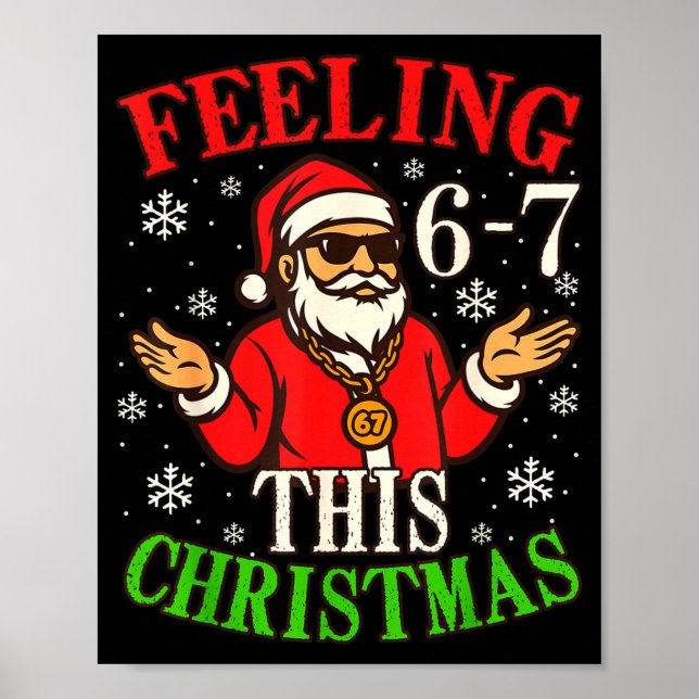 Poster Funny Christmas 6-7 67 Six Seven Christmas Kids Te (Frente)