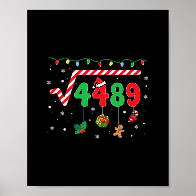 Poster Funny Christmas 6 7 Math Teacher 67 Meme Square Ro (Frente)