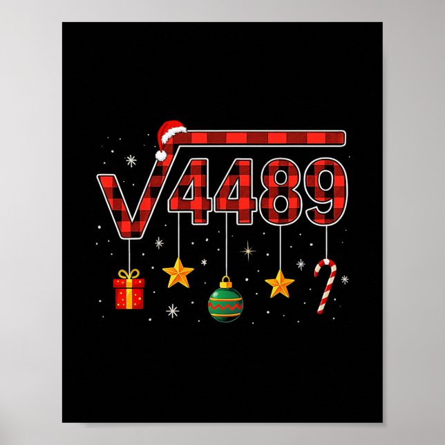 Poster Funny Christmas 6 7 Six Seven Meme Square Root 448 (Frente)