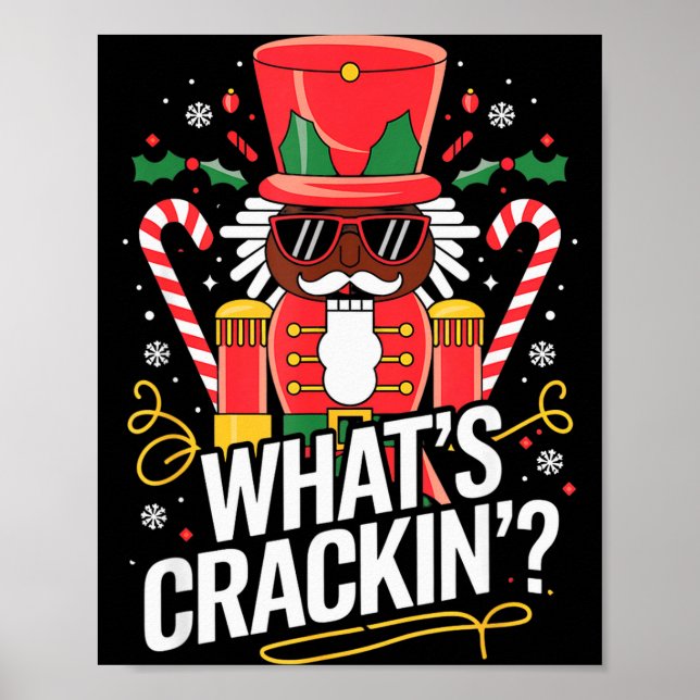 Poster Funny Christmas African American Nutcracker Men Wo (Frente)