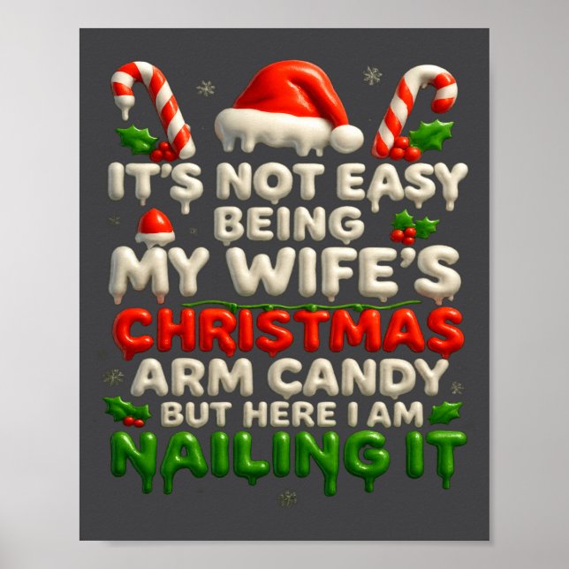 Poster Funny Christmas Arm Candy Husband Holiday Couple H (Frente)
