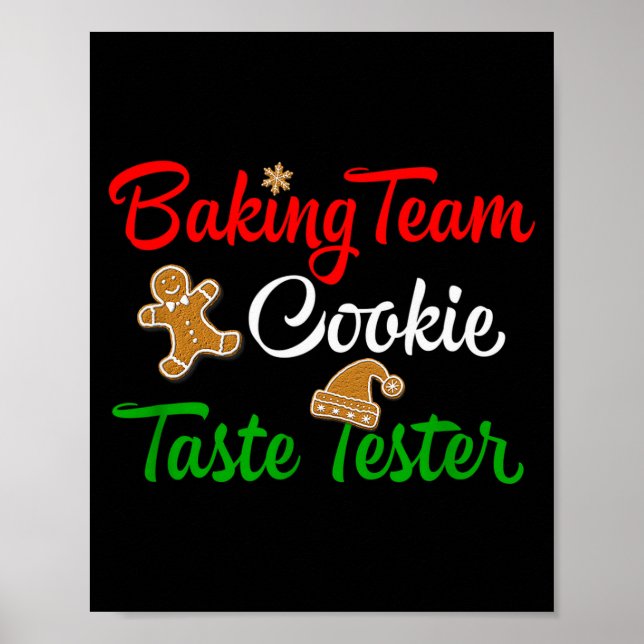 Poster Funny Christmas Baking Team Cookie Taste Tester  (Frente)