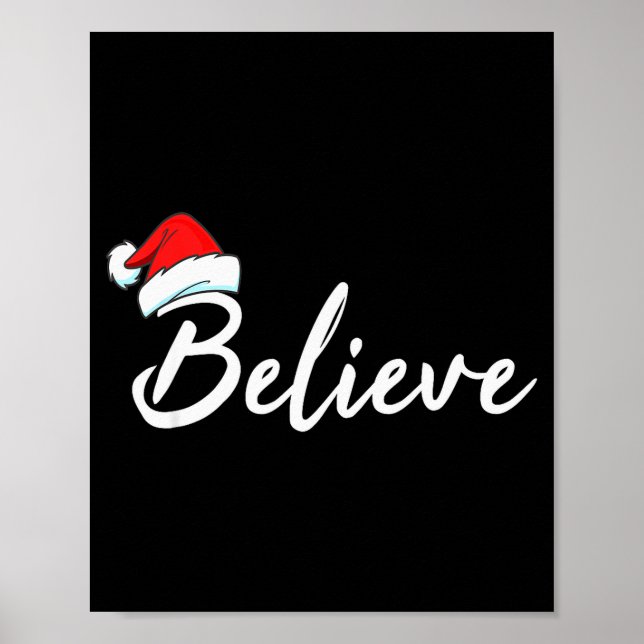 Poster Funny Christmas Believe Santa Pajama Outfit Men &a (Frente)