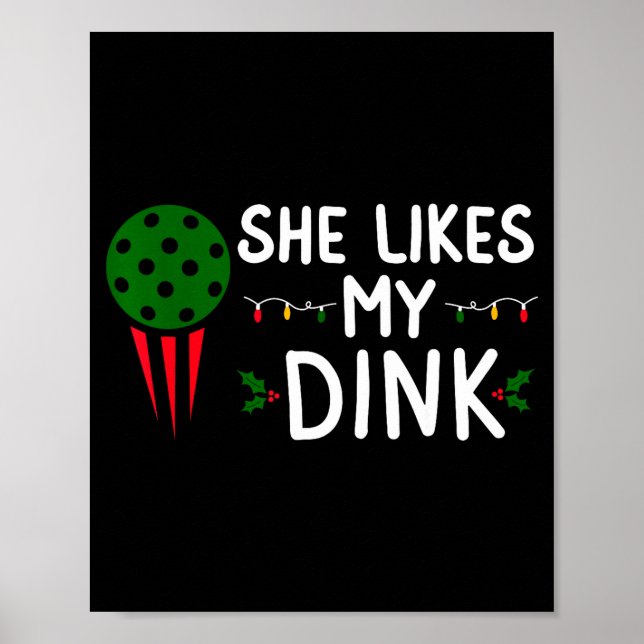 Poster Funny Christmas Ckleball She Likes My Drink Outfit (Frente)