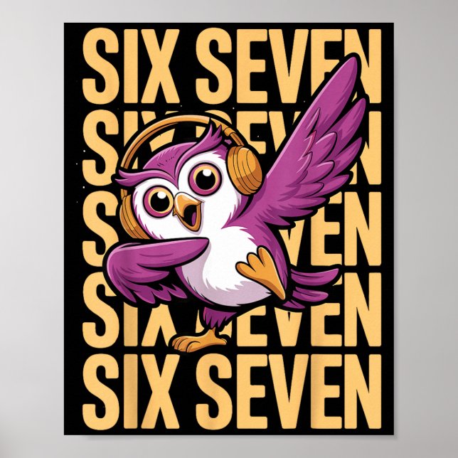 Poster Funny Christmas Cool Owl Dabbing Xmas Dab Six Seve (Frente)