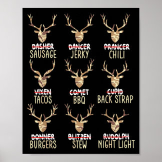 Poster Funny Christmas Deer Hunting Hunters All Of Santa'