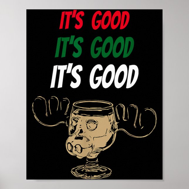 Poster Funny Christmas Eggnog It's Good Moose Cup For Egg (Frente)