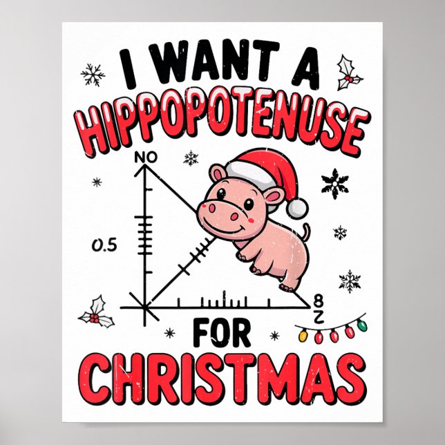 Poster Funny Christmas Hiptamus Math Teacher Gift Ugly Sw (Frente)