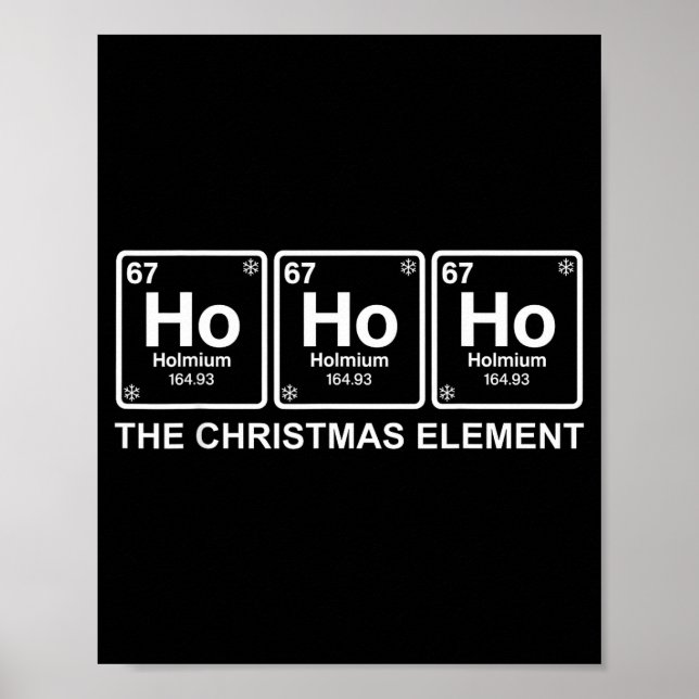 Poster Funny Christmas Ho Ho Ho 67 Chemistry Science Peri (Frente)