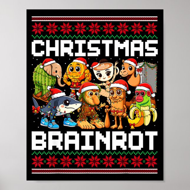 Poster Funny Christmas Italian Brain Rot For Men Women Bo (Frente)