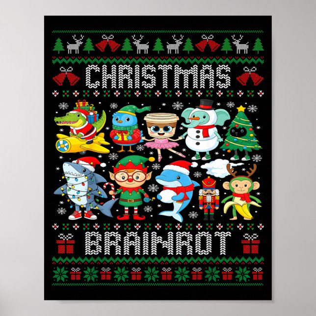 Poster Funny Christmas Italian Brain Rot Italian Brainrot (Frente)