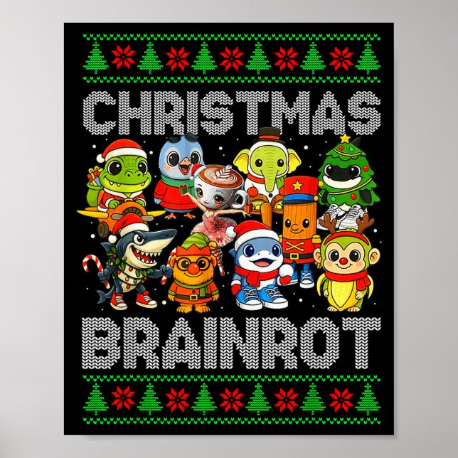Poster Funny Christmas Italian Brain Rot Italian Brainrot (Frente)