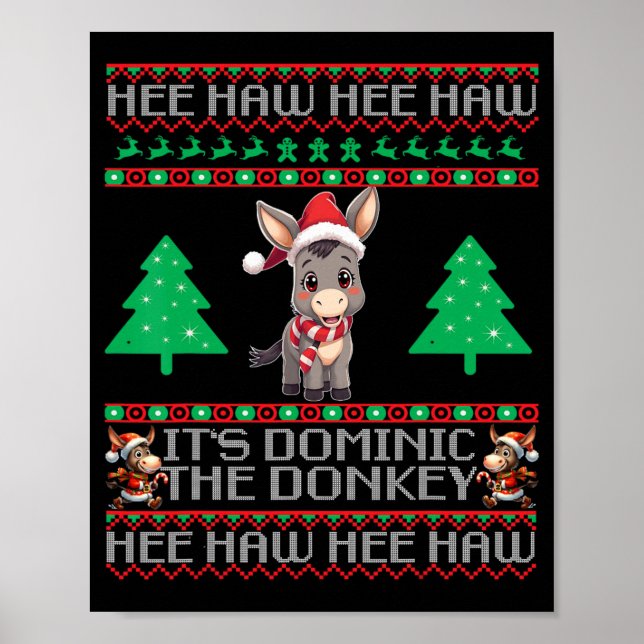 Poster Funny Christmas Italian Christmas Donkey Dominic T (Frente)