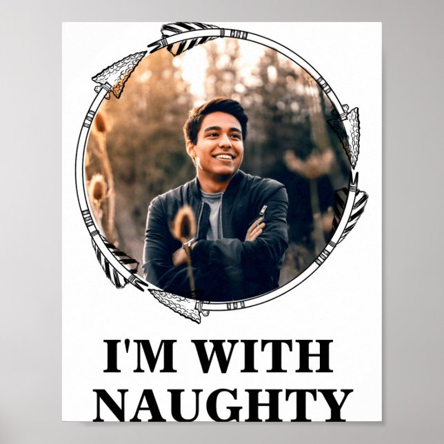 Poster Funny Christmas Matching Couple Naughty Nice Photo (Frente)