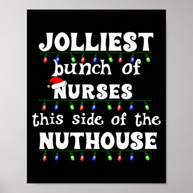 Poster Funny Christmas Matching Group Work Jolliest Bunch (Frente)