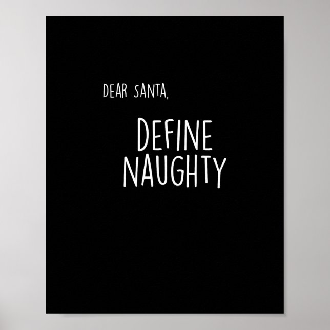 Poster Funny Christmas Naughty Nice Santa Checklist  (Frente)