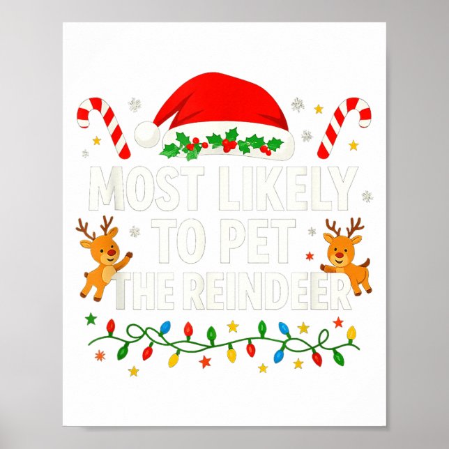 Poster Funny Christmas Saying Reindeer Lover Holiday Ligh (Frente)